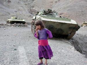 Afghanistan Girl and Tank